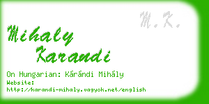 mihaly karandi business card